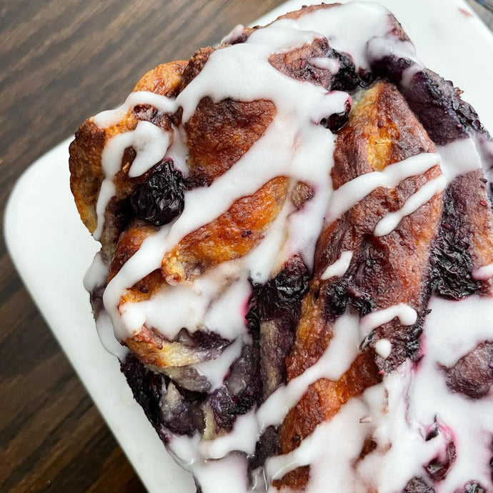 Blueberry Babka with Lemon Glaze