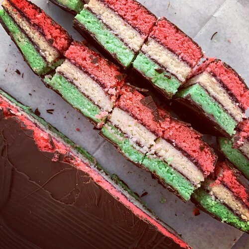 Keto Italian Rainbow Cookies [or] Cake