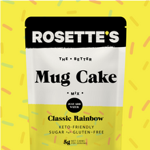 Load image into Gallery viewer, ROSETTE&#39;S Sugar Free Classic Rainbow Sprinkle Mug Cake Mix
