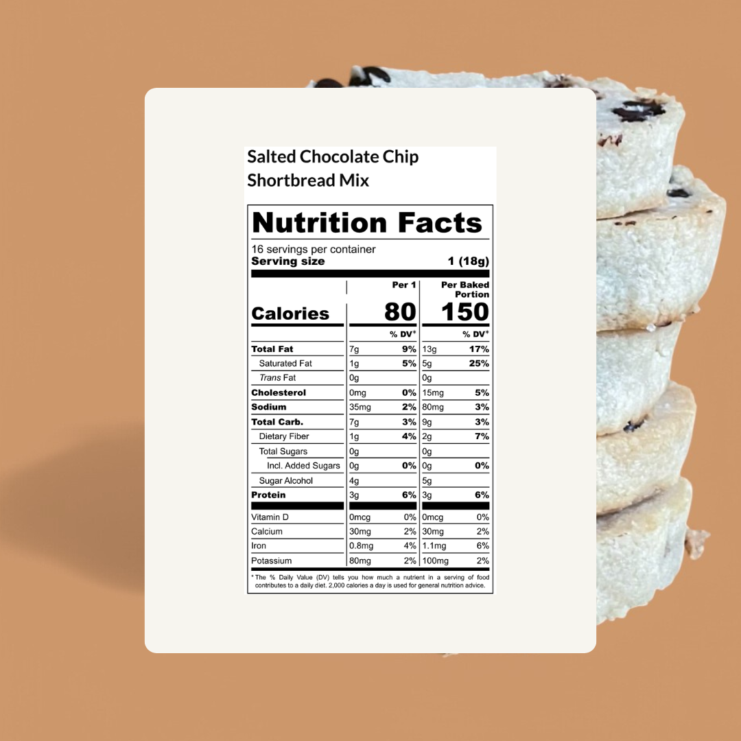 Salted Chocolate Chip Shortbread Cookie Mix