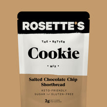 Load image into Gallery viewer, Keto-friendly, low carb, sugar free Salted Chocolate Chip shortbread cookie mix
