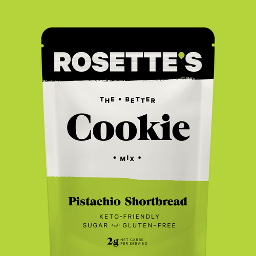 Keto-friendly, low carb, sugar free pistachio shortbread cookie mix